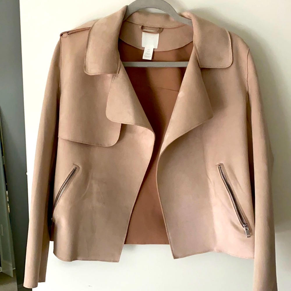 Light pink suede jacket like new